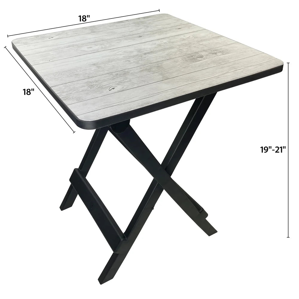 Adjustable-Height Folding Camp Side Table — Stowable for RV, Tailgate & Pool