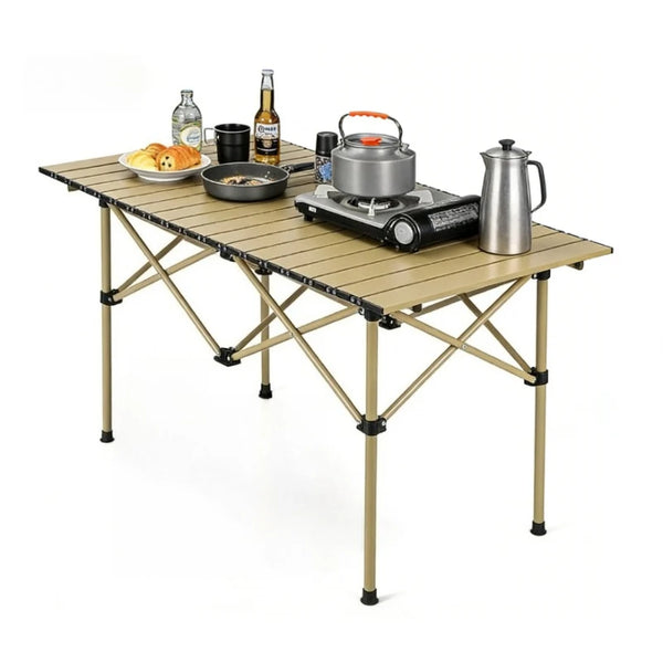 Roll-Up Camping Table — Lightweight Foldable Metal