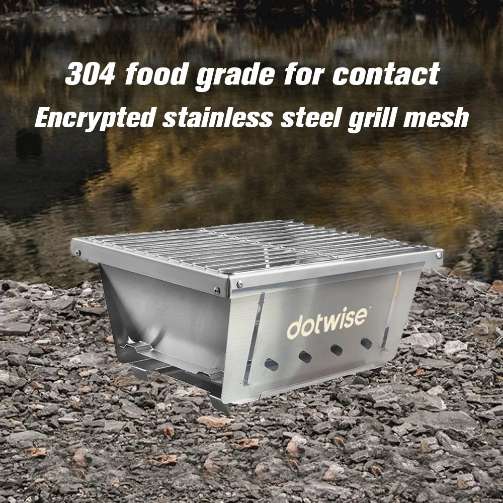 304 Stainless Steel Portable Charcoal Grill — IGT Table-Compatible