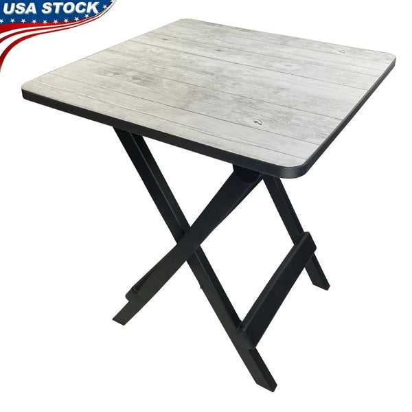 Adjustable-Height Folding Camp Side Table — Stowable for RV, Tailgate & Pool