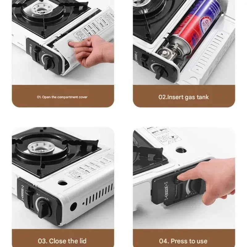 Portable Butane Cassette Stove — Single Burner for Camping, Hot Pot & RV