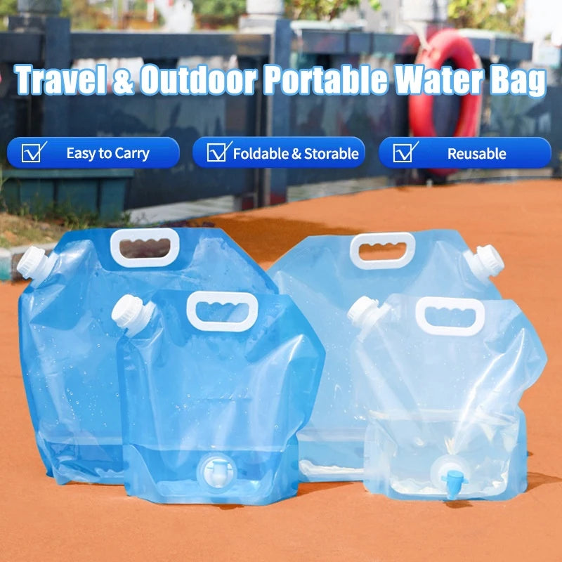Foldable Camping Water Bag with Tap — Large-Capacity Portable Jug