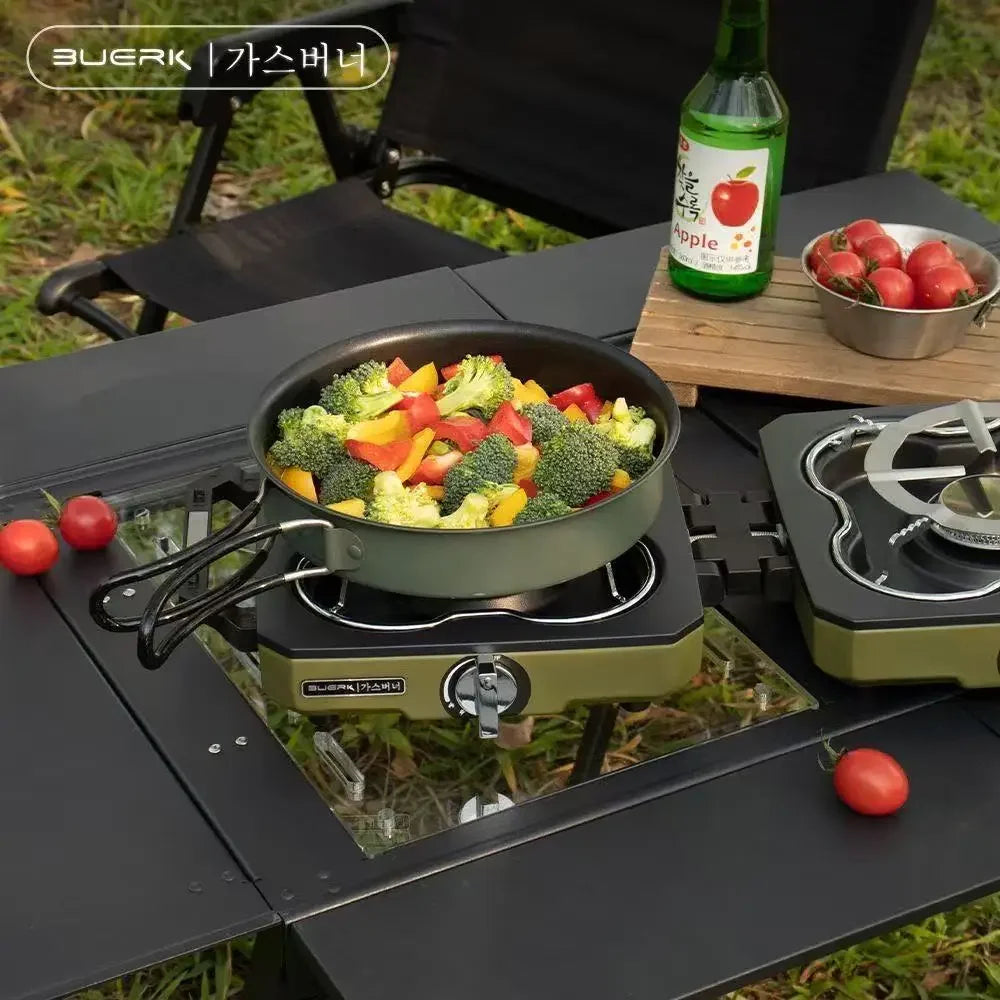Portable Folding Double-Burner Camping Stove — High Firepower