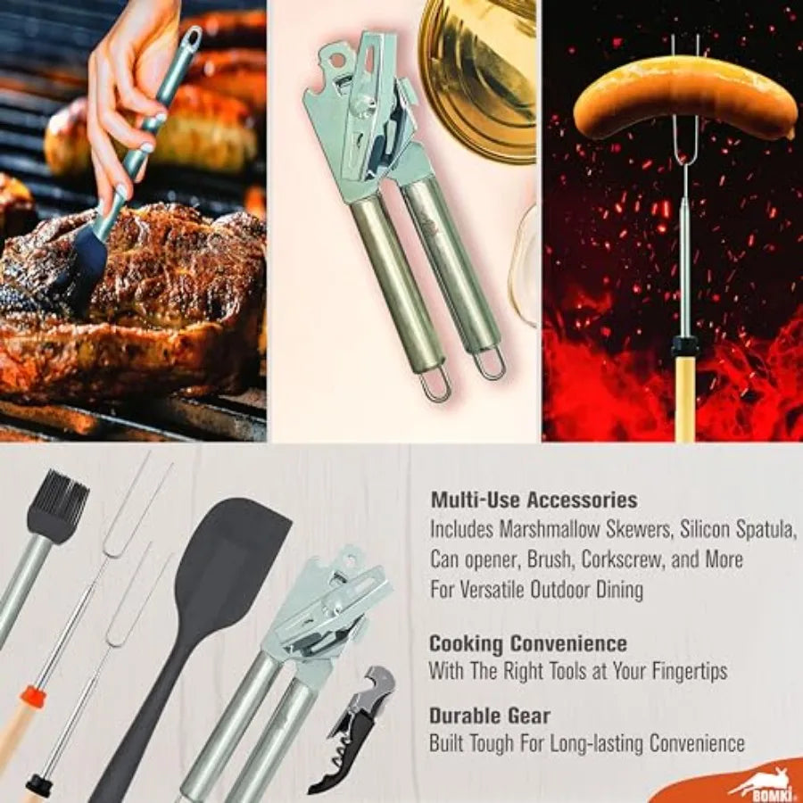 Outdoor Grilling & BBQ Utensil Set — Glamping-Ready Kit