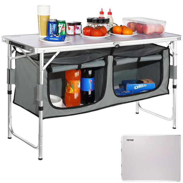 Quick Set-Up MDF Folding Camp Table — RV, BBQ & Picnic Ready
