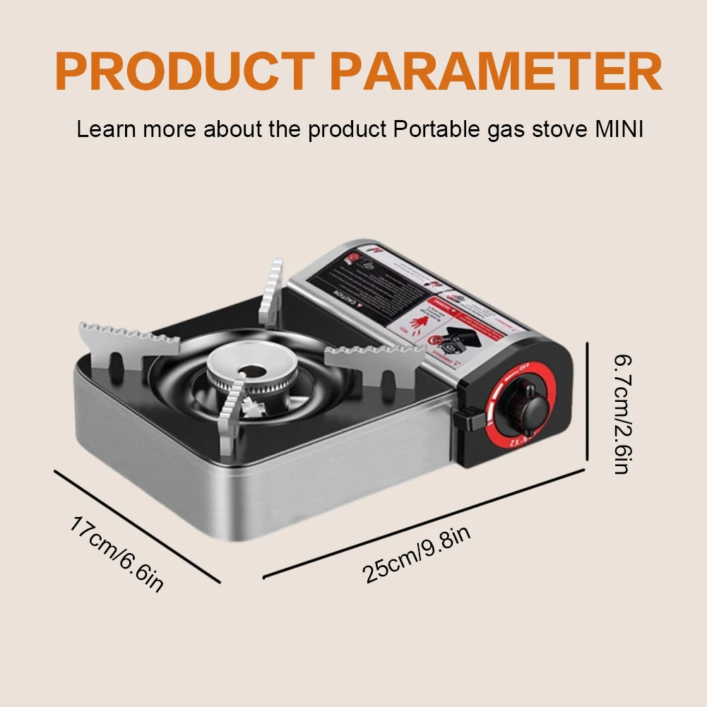Single-Burner Portable Cassette Stove — Adjustable, Windproof