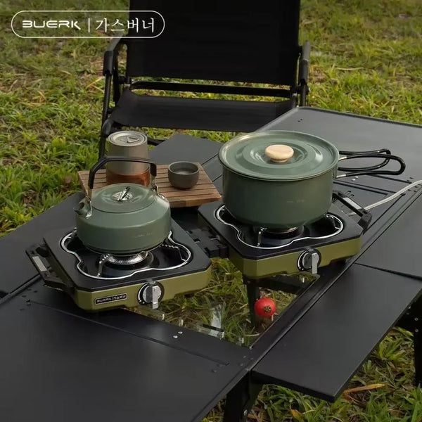 Portable Folding Double-Burner Camping Stove — High Firepower