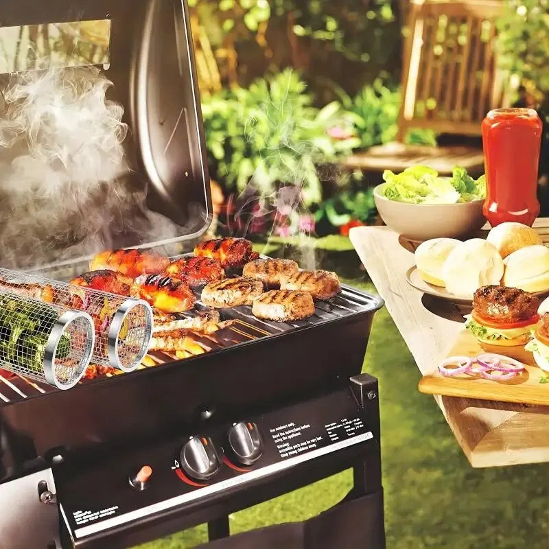 Stainless Steel Grilling Basket — Mesh Net for BBQ Vegetables & Fish