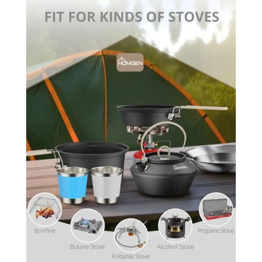 Ultralight 2-Person Cookware Set — Anodized Aluminum, Nesting Pot & Pan