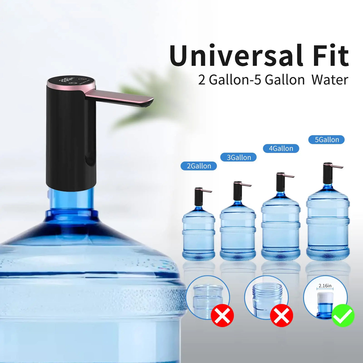 Touch-Button Water Dispenser for 2–5 Gallon Bottles — LED Display