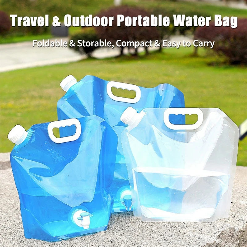Foldable Camping Water Bag with Tap — Large-Capacity Portable Jug