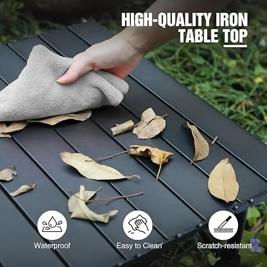 Roll-Up Camping Table — Lightweight Foldable Metal