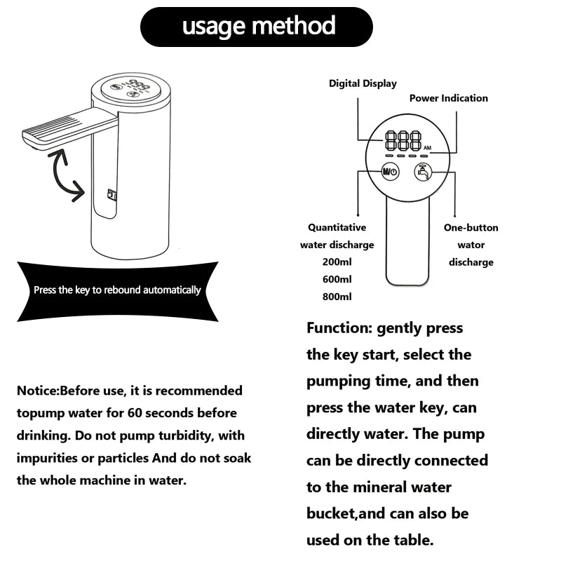 USB-C Foldable Electric Water Dispenser Pump — Quiet Automatic Flow