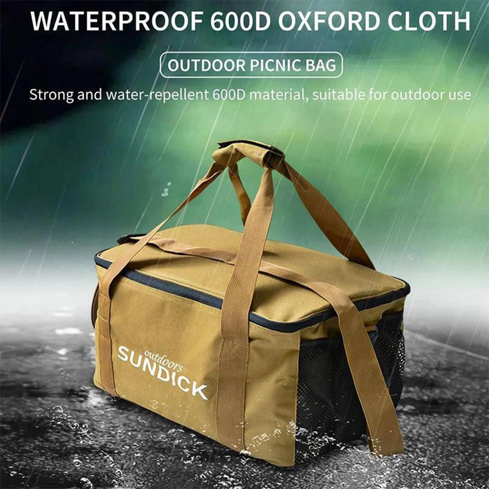 Outdoor Picnic Cooler Bag — Thermal Insulated Organizer Tote