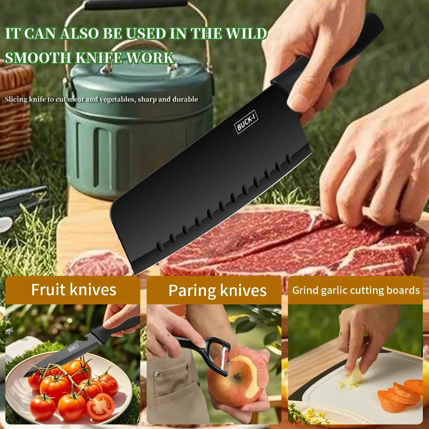 10-Piece Non-Stick Camping Cookware Set — Storage Bag Included