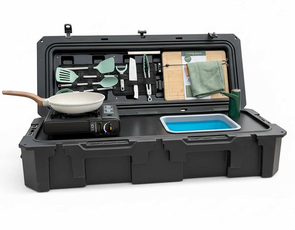 My chuck box camp kitchen weighs a ton. I used it twice and gave it away.