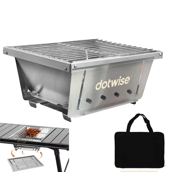304 Stainless Steel Portable Charcoal Grill — IGT Table-Compatible