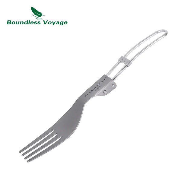Titanium Camping Cutlery Set — Folding Spoon, Fork & Chopsticks
