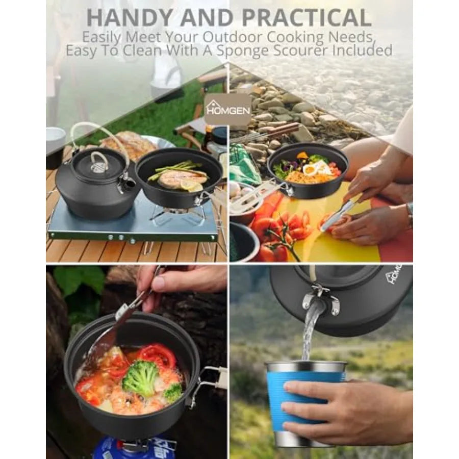 Ultralight 2-Person Cookware Set — Anodized Aluminum, Nesting Pot & Pan