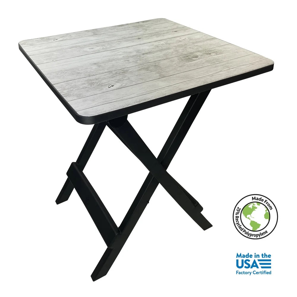 Adjustable-Height Folding Camp Side Table — Stowable for RV, Tailgate & Pool