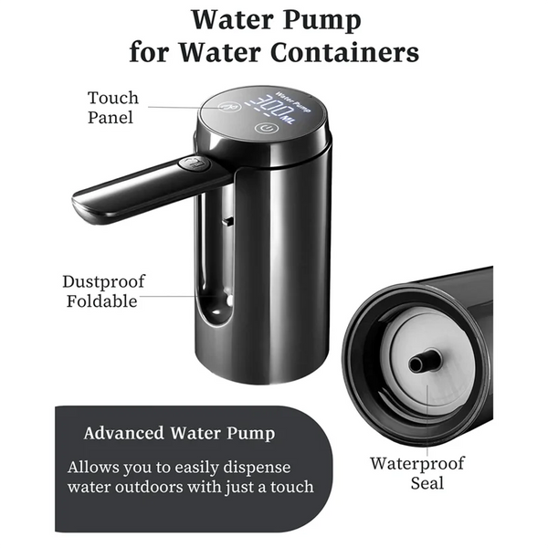 Foldable Helical Faucet Water Pump — Touch Control for 5-Gallon Bottles