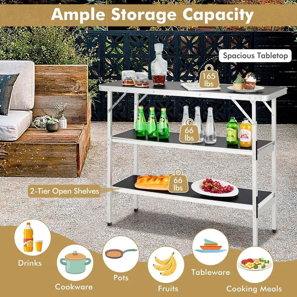 Portable Folding Camping Table with Carry Bag — Aluminum, Lightweight