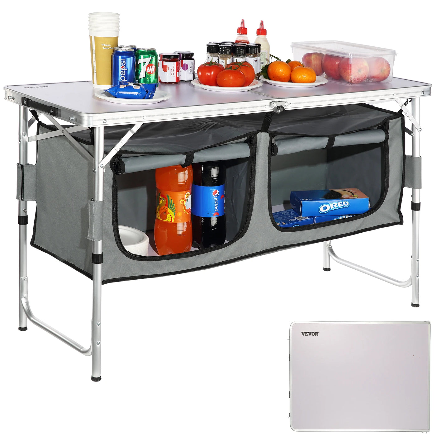 Quick Set-Up MDF Folding Camp Table — RV, BBQ & Picnic Ready