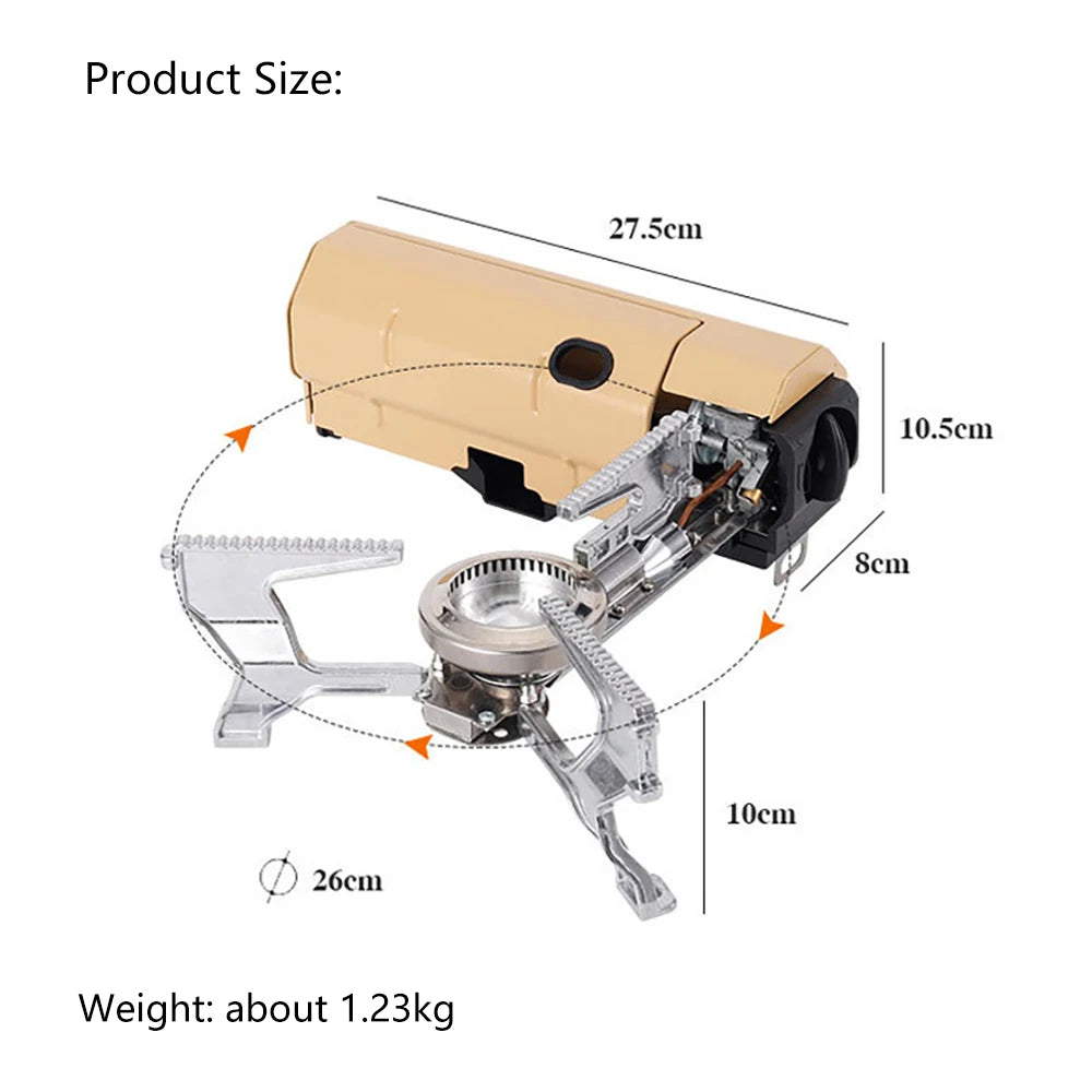 TARKA 2,600W Camping Cassette Stove — Folding Outdoor Gas Burner
