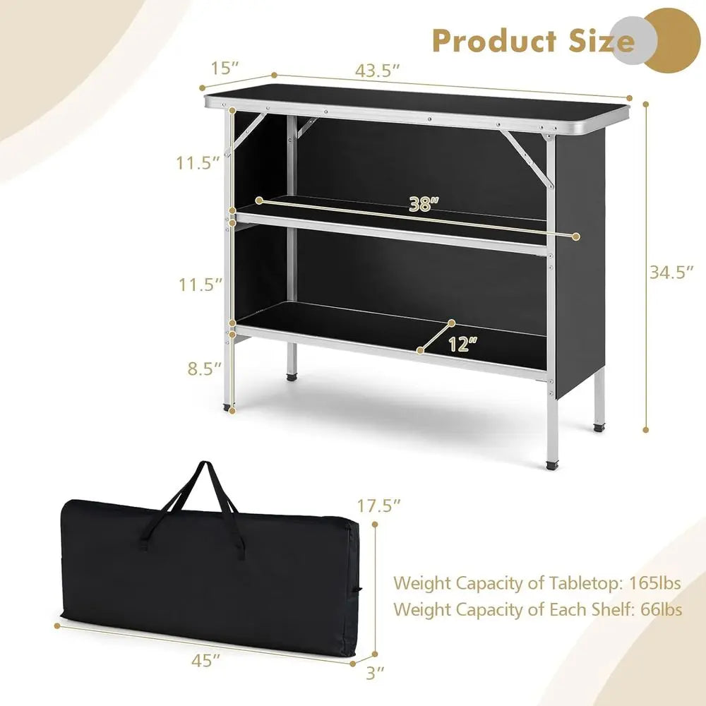 Portable Folding Camping Table with Carry Bag — Aluminum, Lightweight