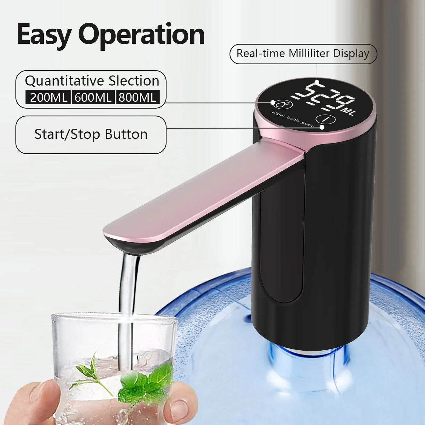 Touch-Button Water Dispenser for 2–5 Gallon Bottles — LED Display