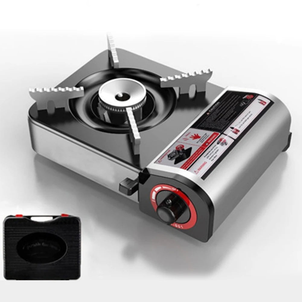 Single-Burner Portable Cassette Stove — Adjustable, Windproof