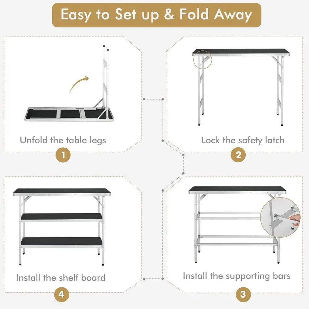 Portable Folding Camping Table with Carry Bag — Aluminum, Lightweight