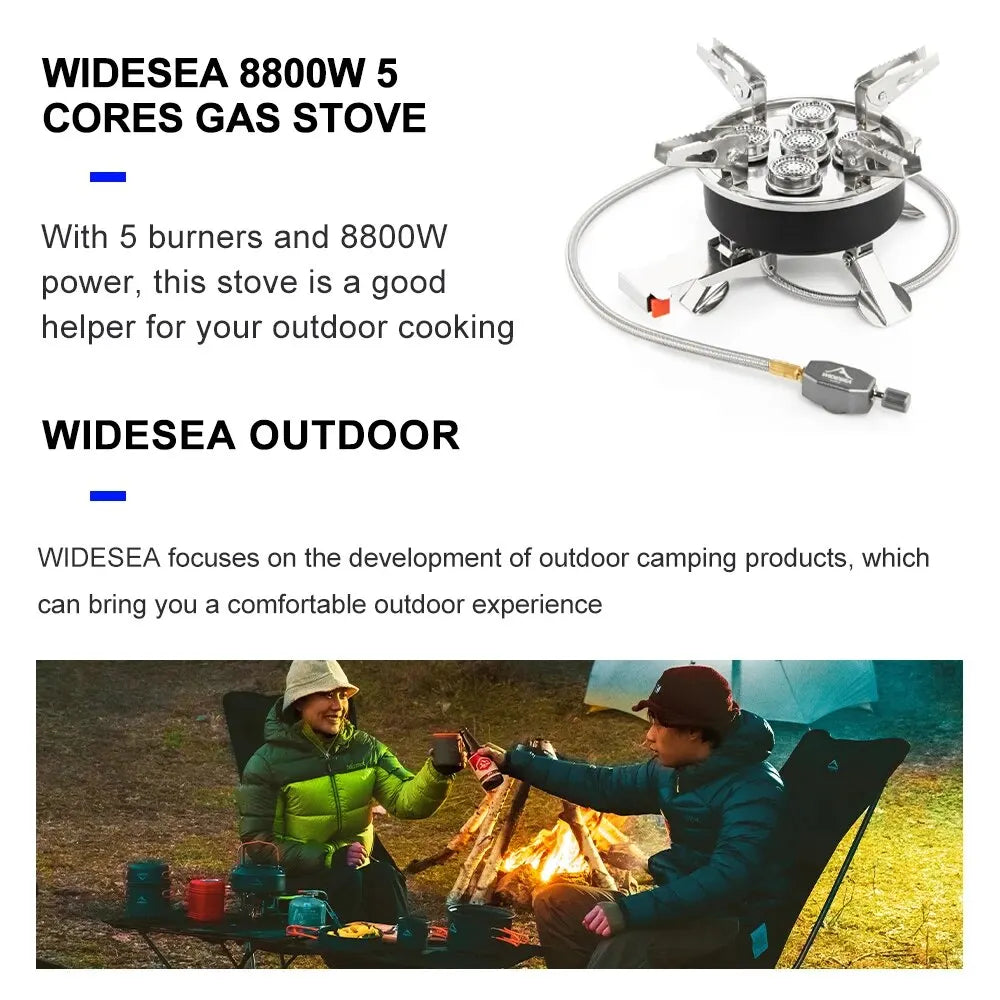 Widesea 8,800W High-Output Camping Burner — Tourist Cookware Stove
