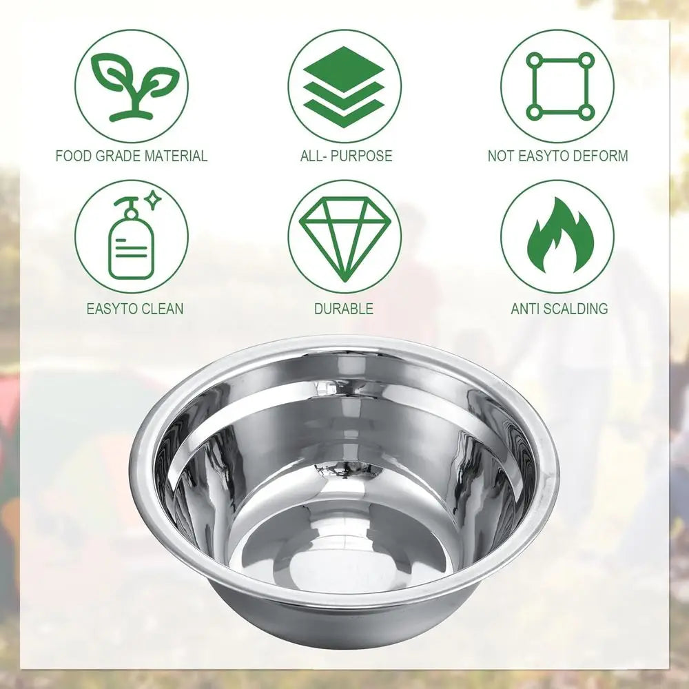 Stainless Steel Camping Set — Pot, Plates, Cups, Cutlery & Carrying Bag