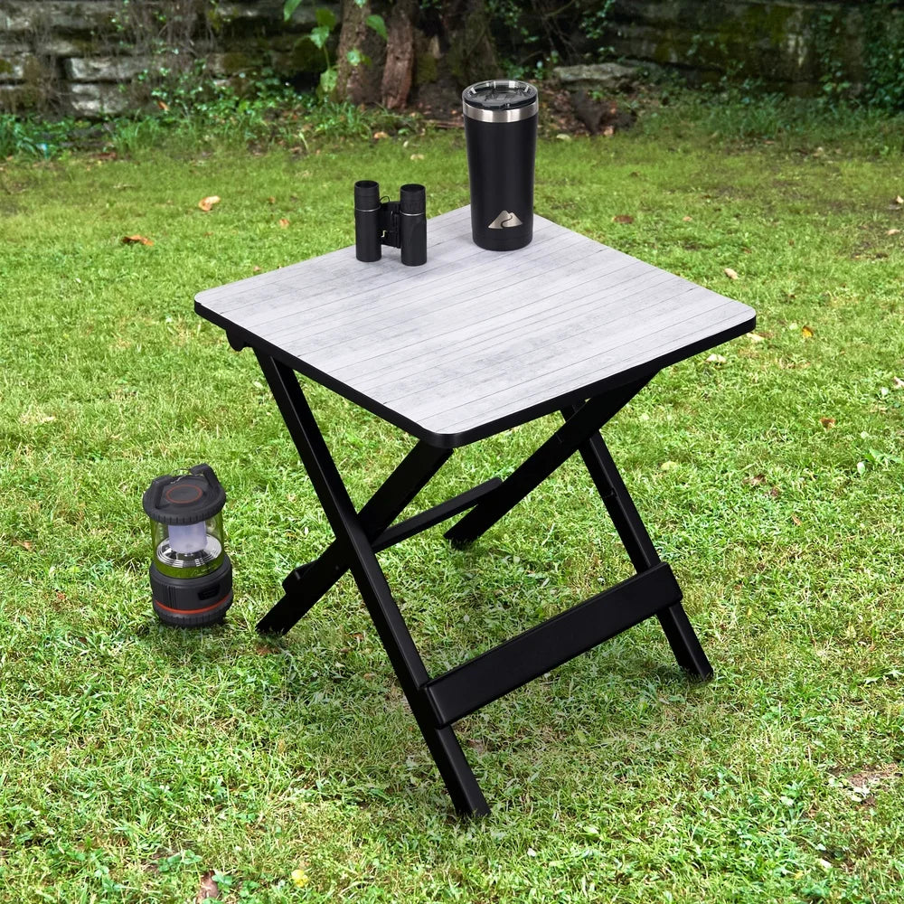 Adjustable-Height Folding Camp Side Table — Stowable for RV, Tailgate & Pool