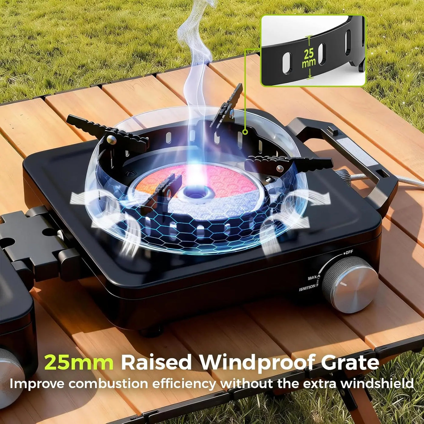 36,000 BTU Hybrid Folding Camping Stove — RV & Survival